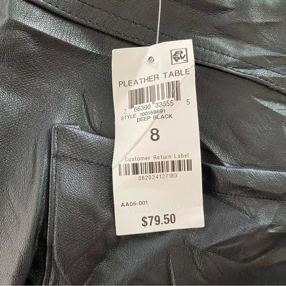 INC International Concepts Black Vegan Leather Flare Leg Pants NWT Stretch - Picture 7 of 8